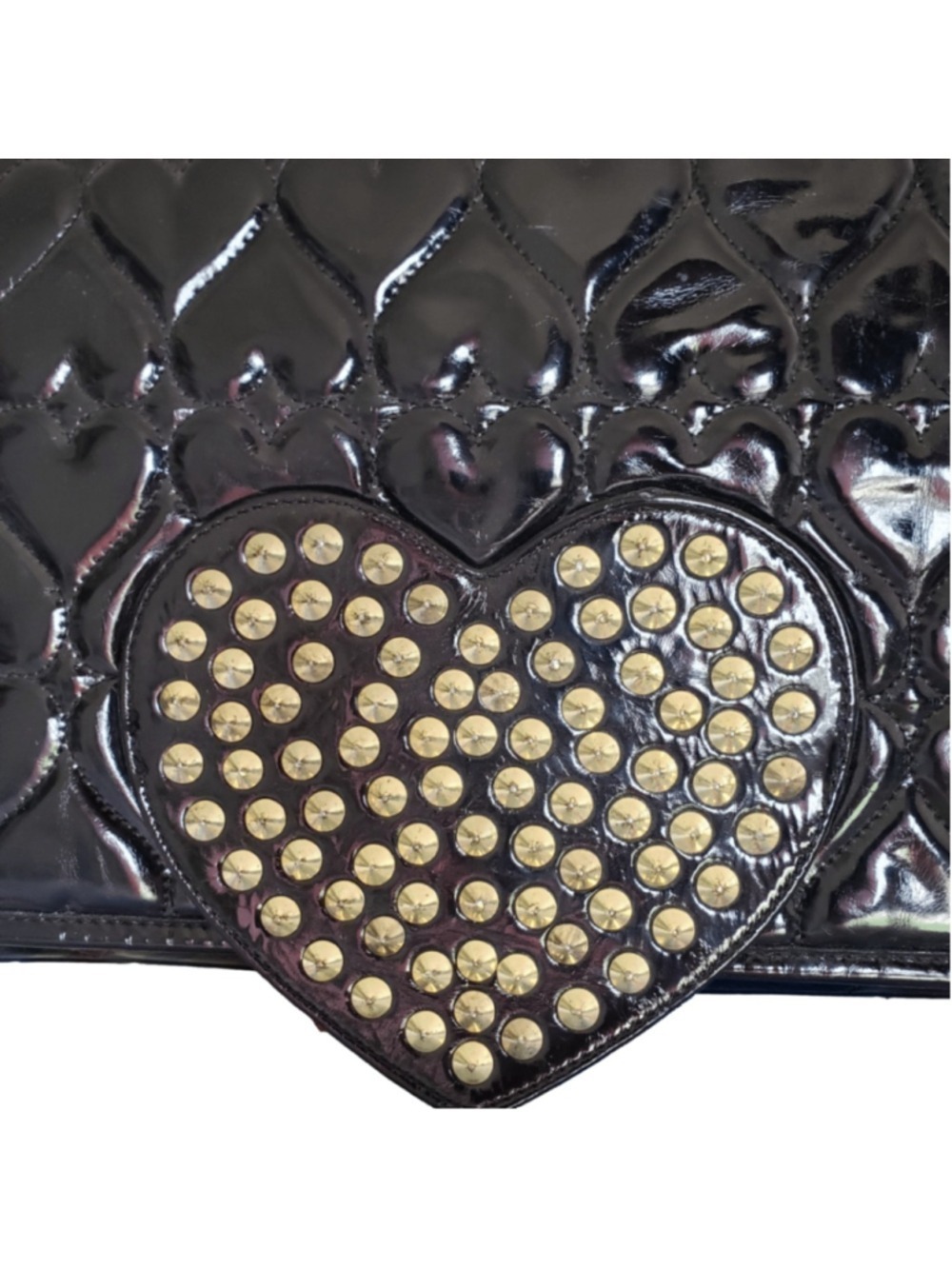 Betseyville Betsey Johnson Heart Quilted Diaper Bag Black - Picture 5 of 12
